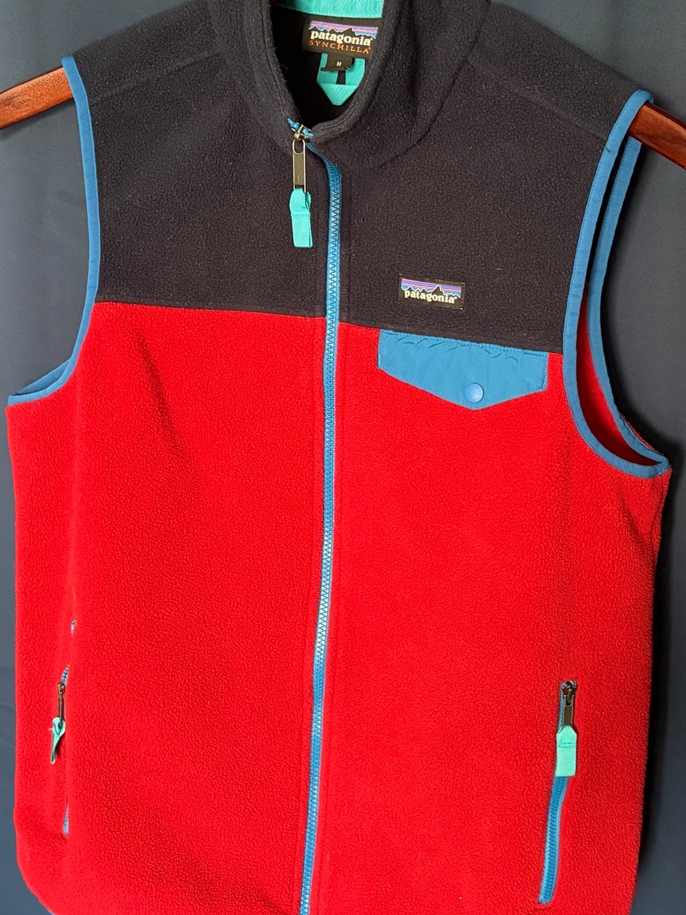 Patagonia Synchilla Snap T Colorblock Fleece Vest Size M